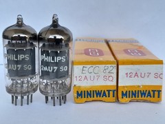 2x 12AU7 SQ ( ECC82 / E82CC / 12AU7WA ) tubes PHILIPS K63 – D foil – NOS – 1958
