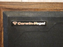 Pair of Vintage Cerwin Vega AT-12 Floor 3-Way Speakers Original Covers Tested