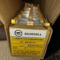 NOS BIOHMSA SPAIN 4R7 CR-100 1W NON MAGNETIC CARBON RESISTORS FOR AUDIO! 20PCS