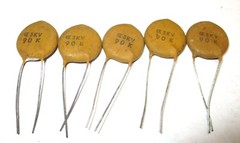 5 Unbranded 90 PF 5 K Volt Ceramic Capacitor NOS Tested