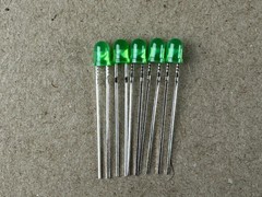 5 New GREEN FROSTED 8v 12v Grain-of-Wheat LED Lights 10v Lamp Bulb 4MM Bare Wire