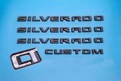 4Pcs Kit Overlay Emblems Side Door Rear Tailgate Nameplate Badge Matte Black