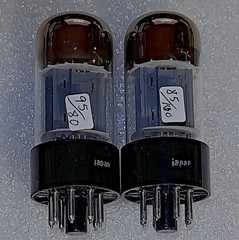 Pair 6SN7GTB Channel Master NOS gray ladder plate/top D getter Tubes, Japan