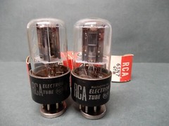 RCA 6SN7 Black Plate Silver Logo Vacuum Tubes (2) Tested 80/76% & 100/88% Gm