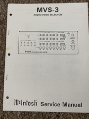 Vintage Mcintosh MVS 3 Audio Video Selector Service Manual Information Original