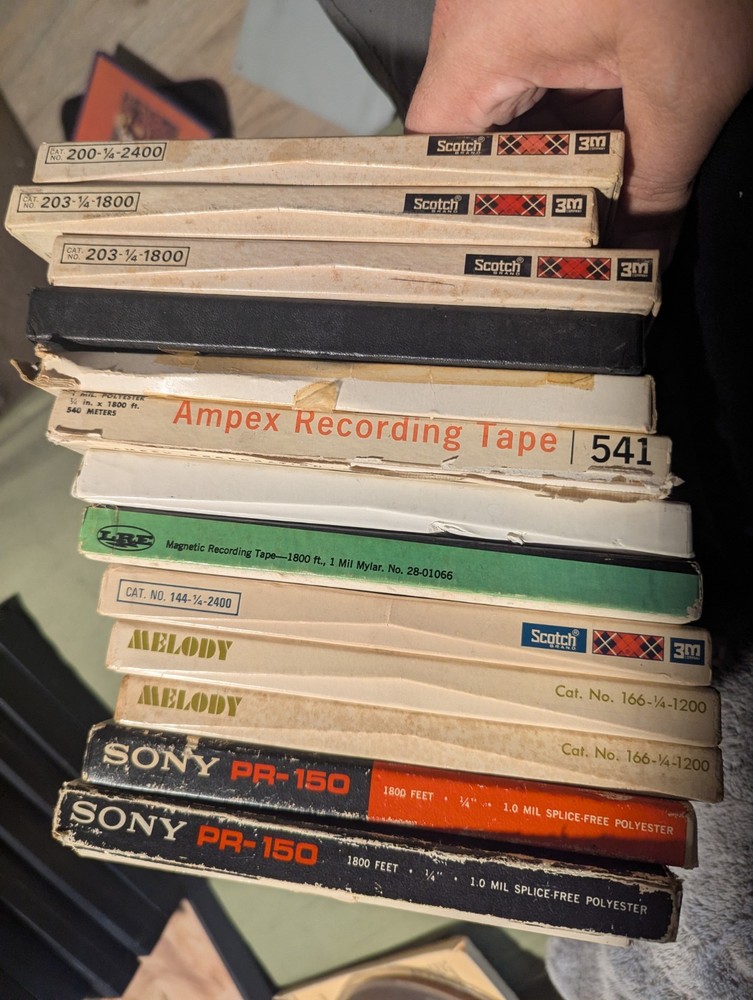 LOT of (13) Used Open REEL-TO-REEL Tapes Vintage 7″ Analog Audio