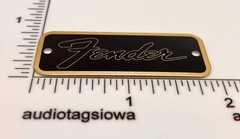 Fender Transitional Logo for Amp or Case Badge Custom Made Black/Gold Aluminum