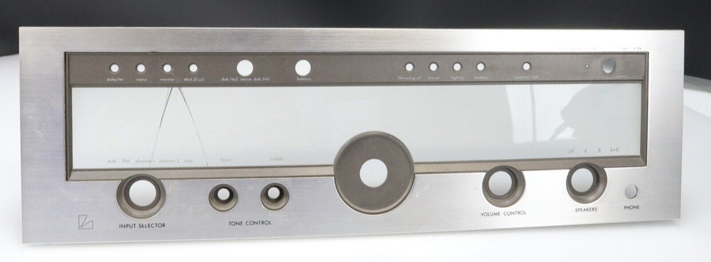 LUXMAN R-1050 Receiver Part – Front Face plate Part No Bezel Glass is Cracked