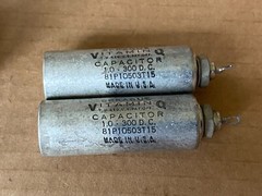 2 NOS Vintage 1.0 uf 300v Sprague Vitamin Q Crossover Capacitors Oil 81P 1 (Qty)