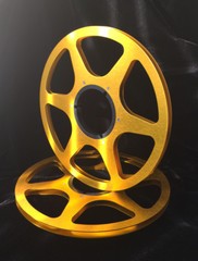 ONE PAIR New 10.5″ Anodized Aluminum metal Reels Golden