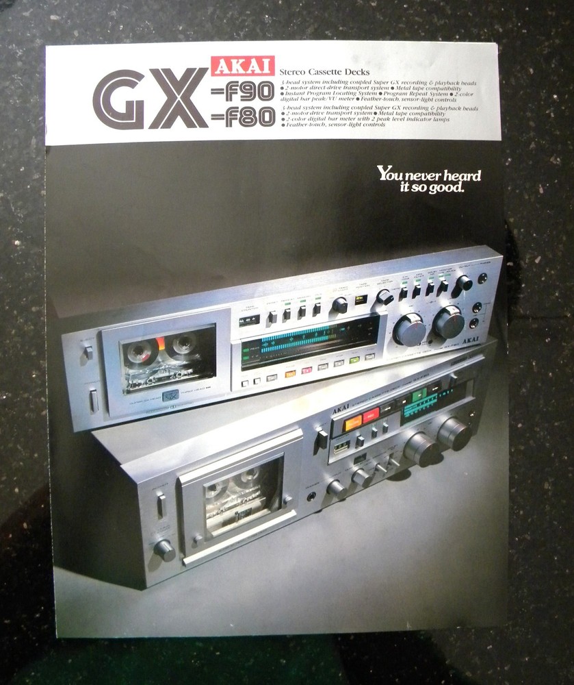 AKAI GX-F90 and GX-F80 Cassette Decks Brochure