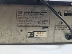 Vintage MCS Series 683-3595 Modular Component Systems Dual Stereo Cassette Deck