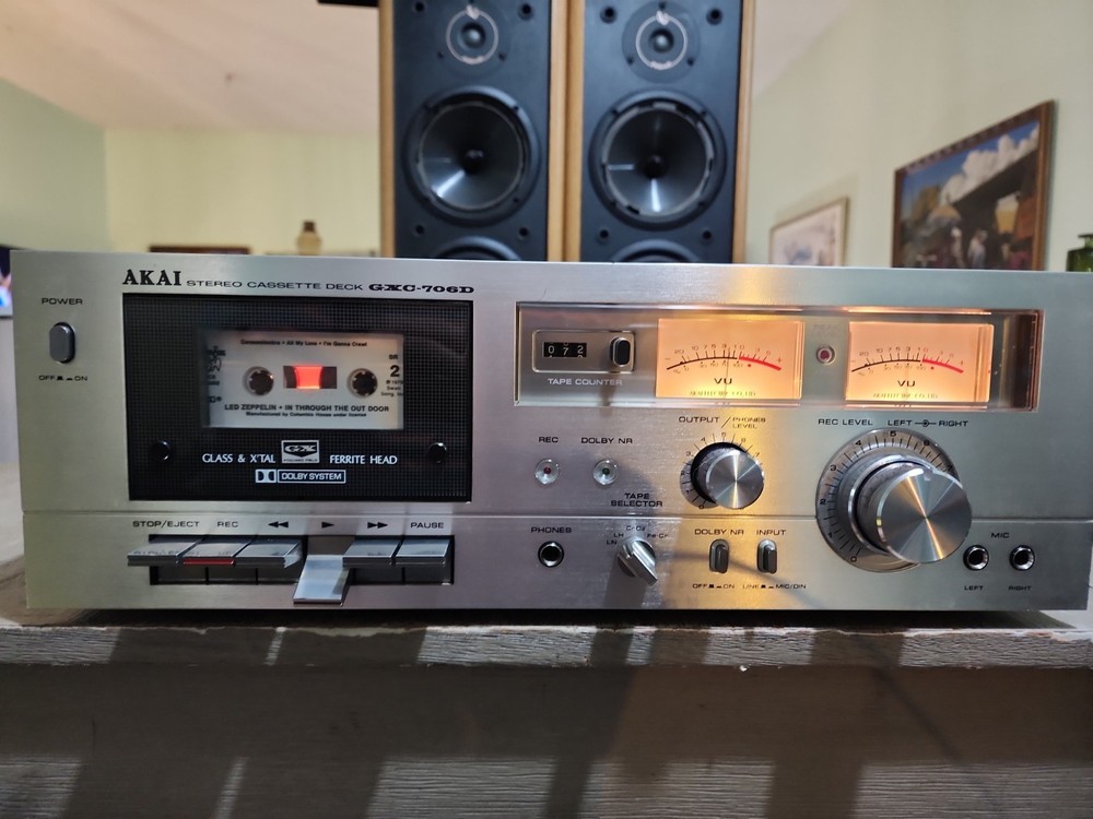 Akai GXC-706D Cassette Deck Tested Works Rewind Doesn’t Work