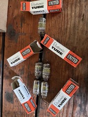 Lot of 5 Vintage United 12AU7A ECC82 Vacuum Tubes Korea Same Code TV-7 Strong