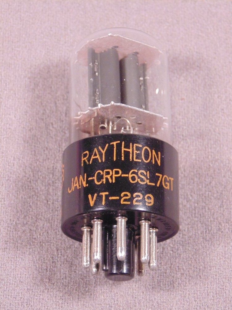 1 6SL7GT VT-229 JAN CRP RAYTHEON Black Plate HiFi Amp Vacuum Tube Code CE4 SALE!