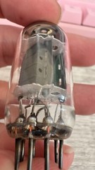 Rare Matched Pair 12au7 Comm Grade 5963 Hifi Tubes Vented Long Gray Ridge Plates