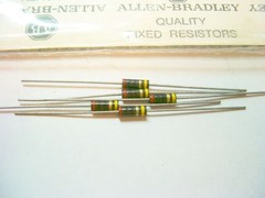5 Allen Bradley Carbon Comp Resistors 20 ohm 1/2W 5%