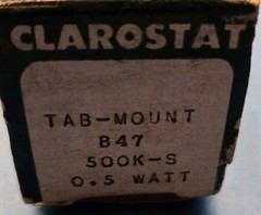 CLAROSTAT B47 500K-S 0.5 WATT POTENTIOMETER NEW-OLD STOCK