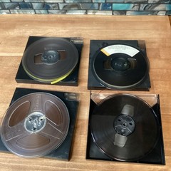 Lot of 4 Plastic Audio Tape Reel to Reels Recording Tape 7” Sound – 1/4” & Cases