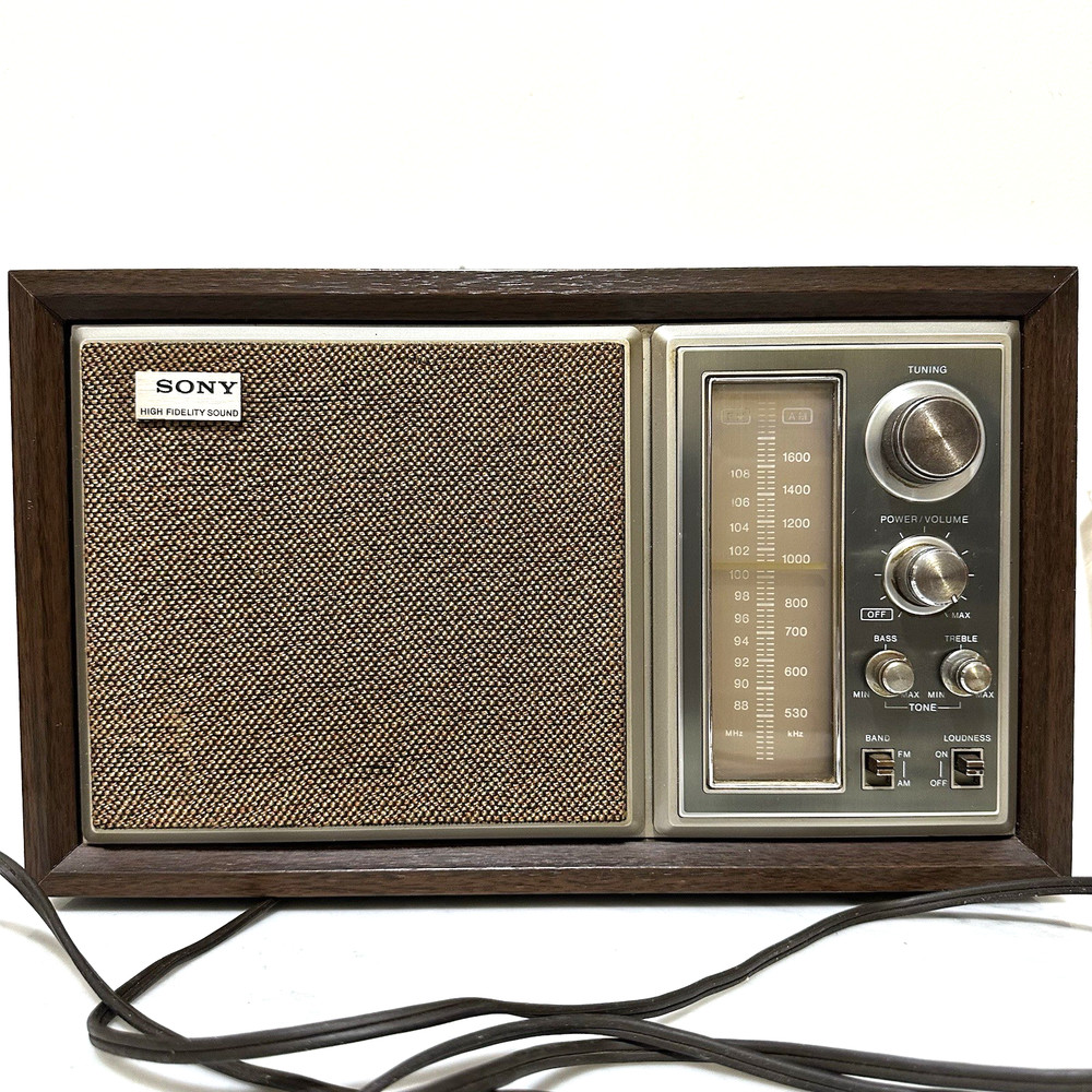 VINTAGE SONY ICF-9550W AM/FM RADIO HIGH FIDELITY SOUND WOOD CASE