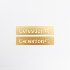 Celestion Speaker Badge Logo Emblem Custom Made 86.4mm(3.4″)X19mm(0.75″) GOLD