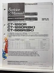 Original Pioneer Service Manua CT-1260R CT-S66R Cassette Tape Deck