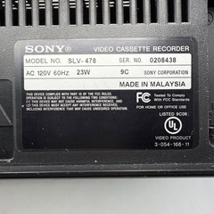 Sony SLV-478 VCR VHS Player Recorder 4 Head Mono Audio *READ* No Remote Tested