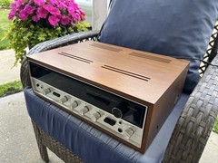 Vintage Sansui 500X Wood Cabinet Silver Face Stereo Receiver Tuner Amplifier