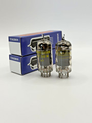 Tungsram EF86 Z729 6267 matched pair, same codes, year 1959, square getter