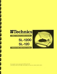Technics SL-1200 MK1 Turntable OWNER’S MANUAL and SERVICE MANUAL & SUPPLEMENT