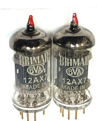 EXTREMELY RARE NOS MATCH PAIR GOLD PIN 12AX7 BRIMAR BVA ENGLAND TUBES ECC83 B339