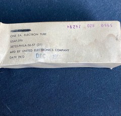 United Electronics Company USAF-596 Radio/Audio Rectifier Tube…Nice…