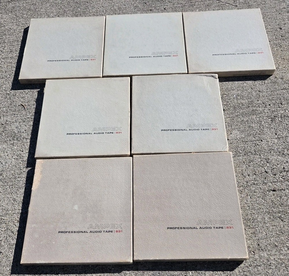 Lot Of 7 Vtg AMPEX 631 Precision Magnetic Reel To Reel Tape ESTATE SALE FIND