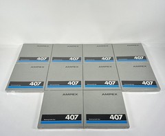 (New Old Stock) Ampex 407 Mastering Audio Tape 7” x 1/4” x 1800’ (Lot of 10)