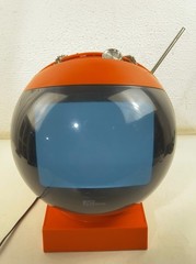 Vintage JVC Videosphere Nivico TV Retro Space orange