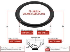 JBL L-100 L-100T 12″ Woofer Speaker Foam Edge Replacement Repair Kit # FSK-2214