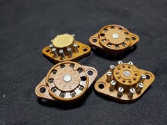 6 NOS CINCH 9-Pin TUBE SOCKETS Mounting Tab Audio Ham Test Tester ODD WIRING