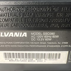 Vintage Sylvania 9-INCH Color TV AC/DC Power w/ Remote – No VCR Retro Gaming