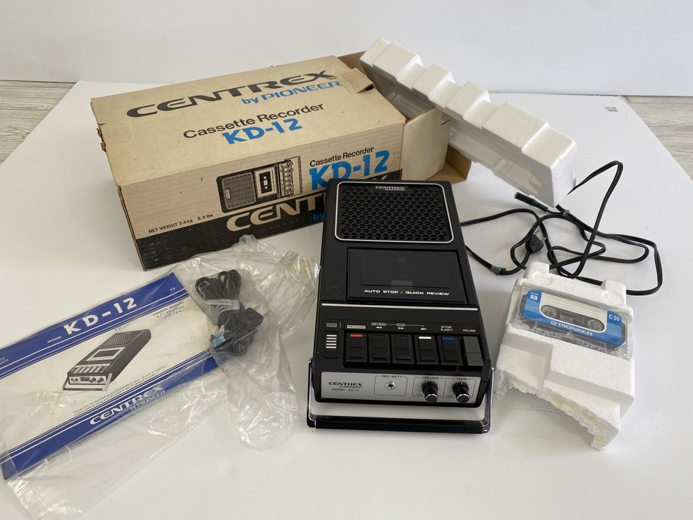 Pioneer Centrex KD-11 Vintage Portable Working Cassette Recorder Box Manual /rw