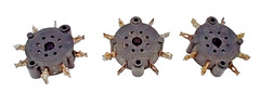 3 USED Military Octal 8 Pin Tube Sockets FEDERAL MFG. & ENGINEERING CORP