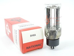 National 5V4GA Vintage Black Plate Audio Rectifier Tube (NOS, five available)