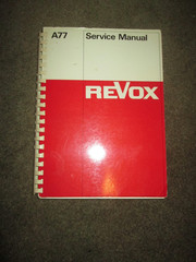 Rare Revox A77 Reel to Reel Service Manual