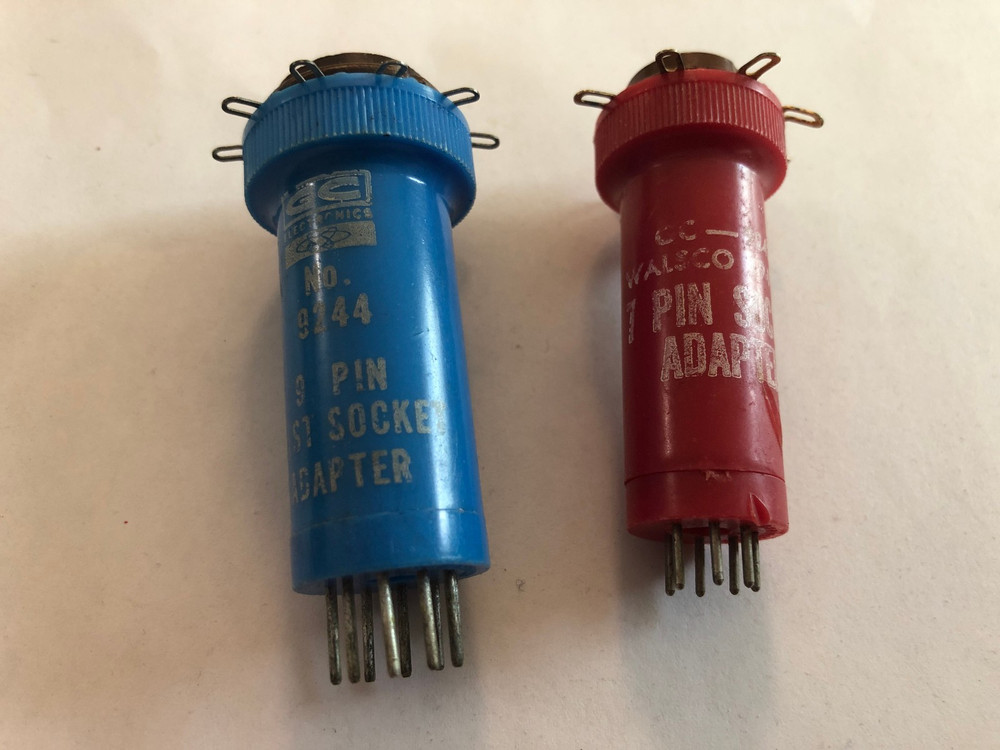Pair, Test Adapter Sockets, for 7-Pin, and 9-Pin Tubes, Tall