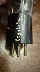 UX-874 Radiotron Balloon GLOBE ENGRAVED Base Gold Plated Pins NOS regulator Tube