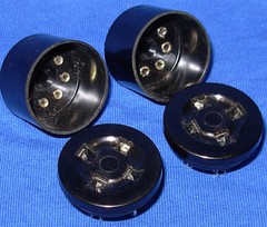 One Pair Each 4 Pin Sockets and Octal Bases For Adapters And Test Fixtures