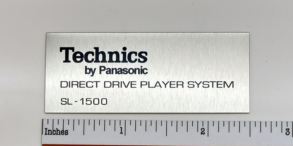 Technics SL-1500 Turntable Logo Badge Custom Made Aluminum