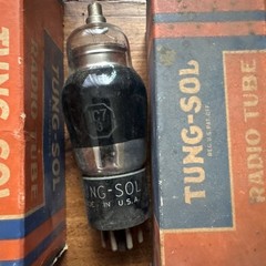 9 Vintage Tung-Sol Radio Amp Vacuum Tubes Lot Engraved Base 6A6