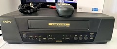Sanyo VWM-365 VCR With Remote, Cable & Tape – Tested & Working Nice
