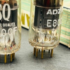 ADZAM SQ E80CF 7643 NOS Tested Matched Pair Gold Pin Tubes | D-Code Hamburg