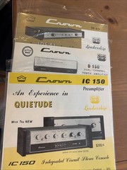 Crown Solid State Promo Brochures Model D40, D150,IC 150 ( Lot Of 3) Brochures